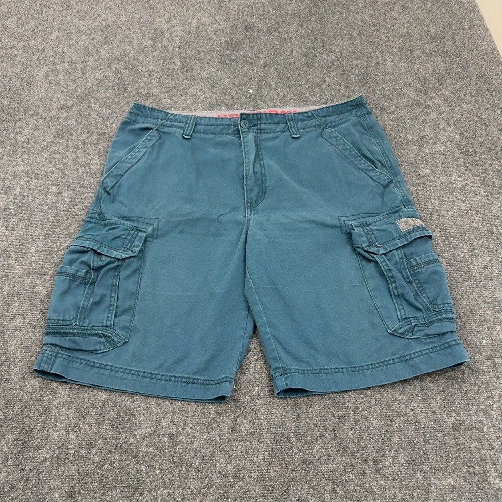 Unionbay Cargo Shorts Mens‎ 38 Teal Cotton Utility Gorpcore Outdoor Casual Style
